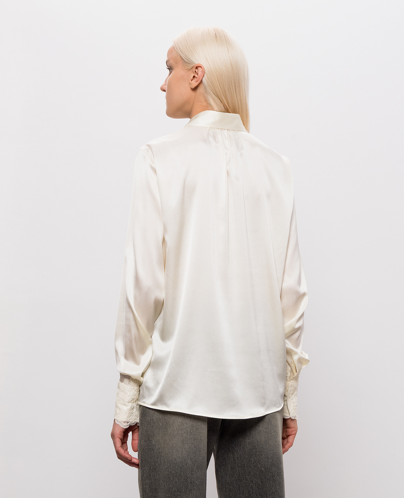 Ivory silk blouse with lace Ermanno Scervino Life 4