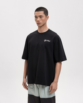 Off-White Black T-shirt with contrast logo print 44MAA120C9J00D1