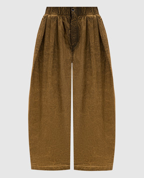 UMA WANG Brown culottes with a vintage effect UP3021