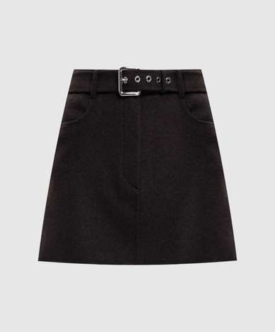 Brown PARAGGI wool mini skirt