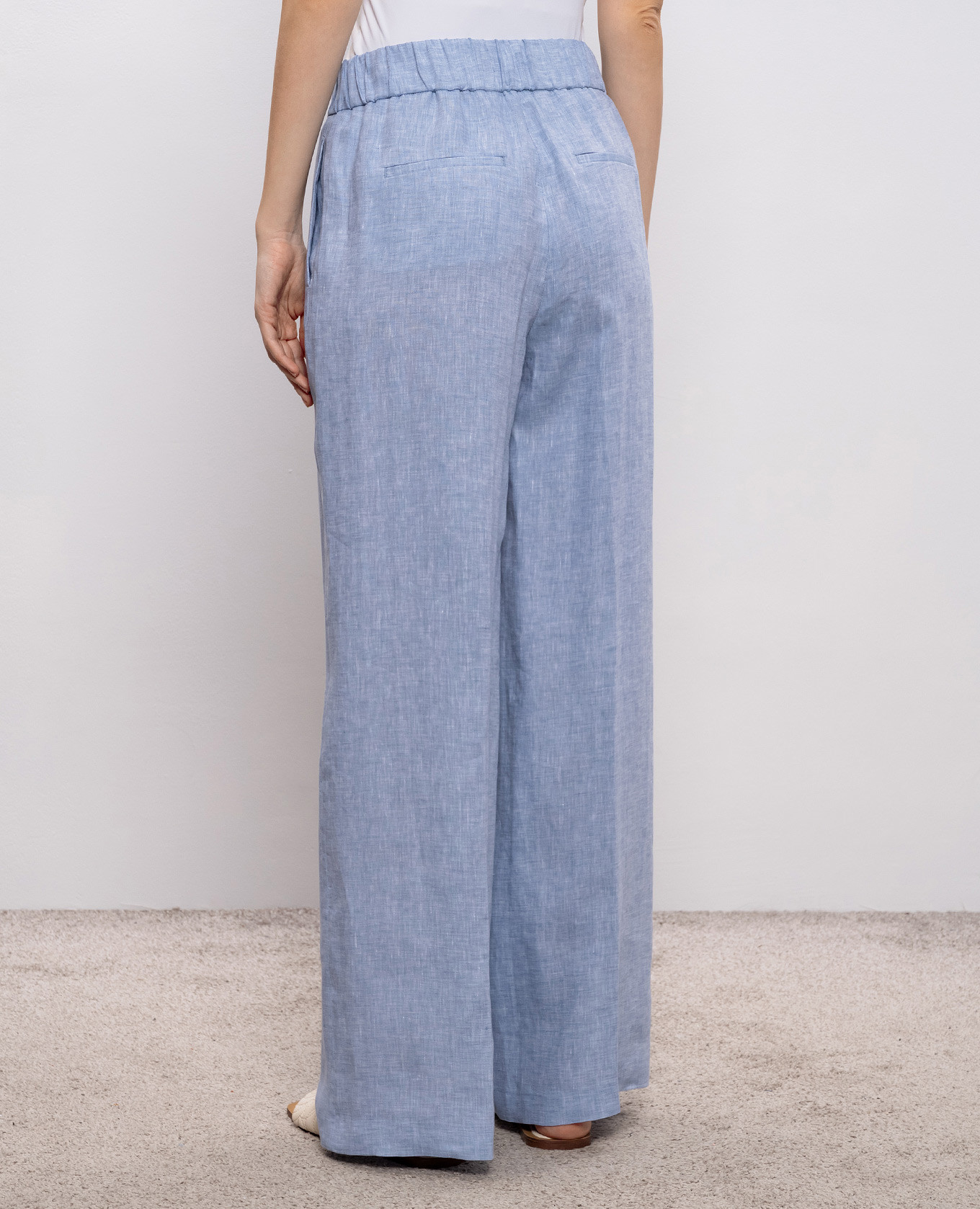 Blue linen pants Peserico 4