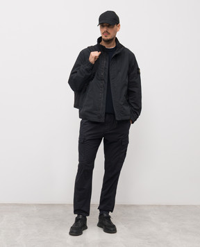 Stone Island Black jacket with logo L1S154100033S0026