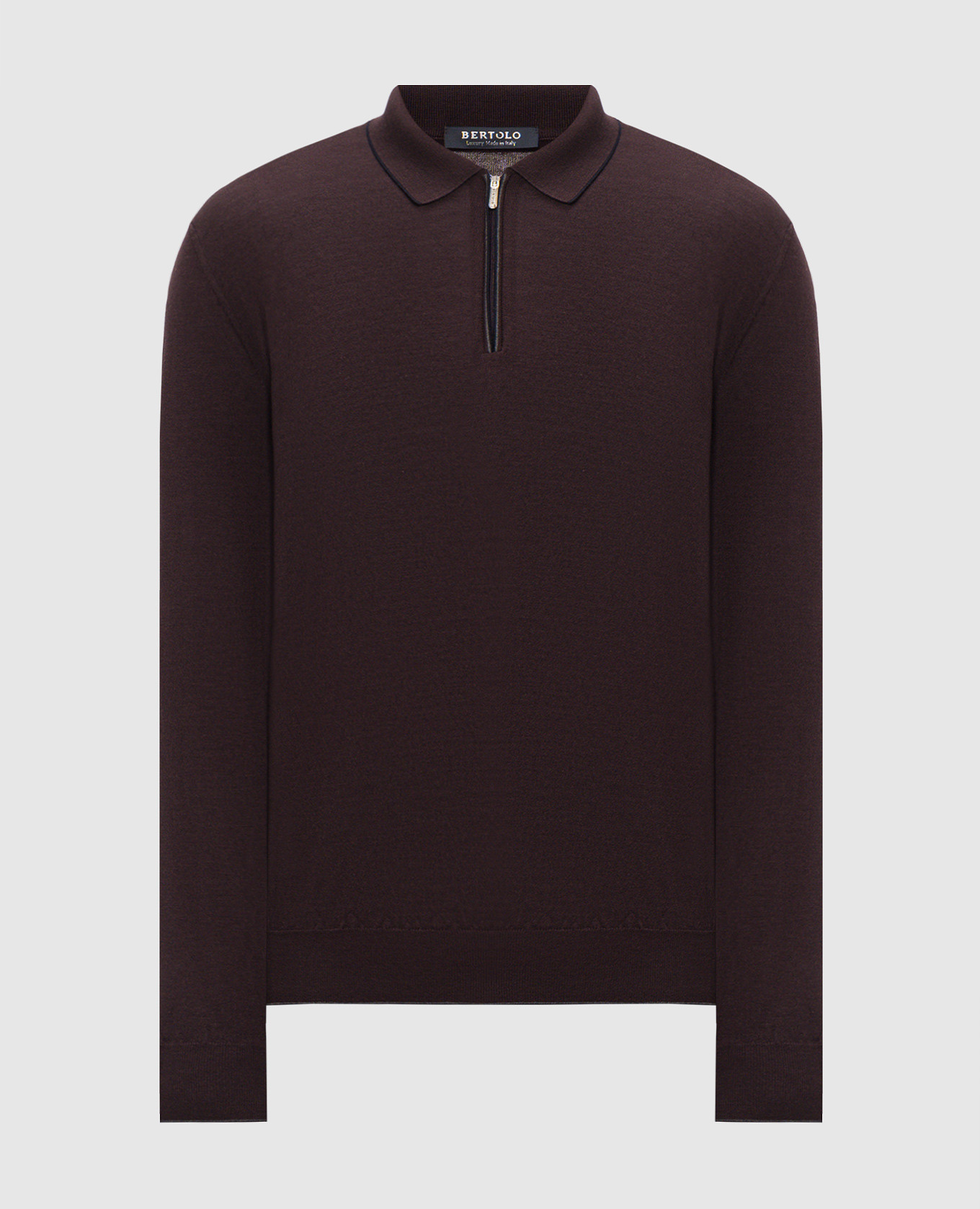 Purple wool and silk polo shirt