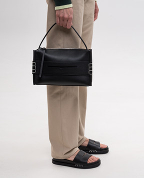 JW Anderson Black Leather Loafer Bag HB0716LA0383