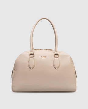 Twinset Beige bowler bag with textured logo 261TB7230