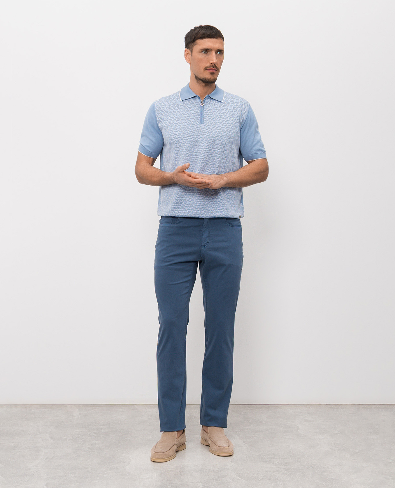 Blue pants with logo patch Stefano Ricci 2