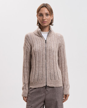 Peserico Beige alpaca wool cardigan S99517F03Q9249