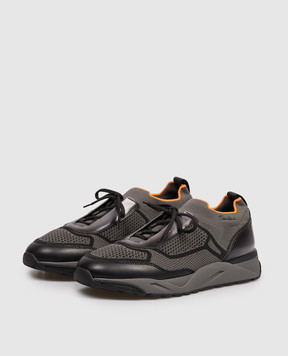 Santoni Gray combination sneakers MBIO22135ANETZNP
