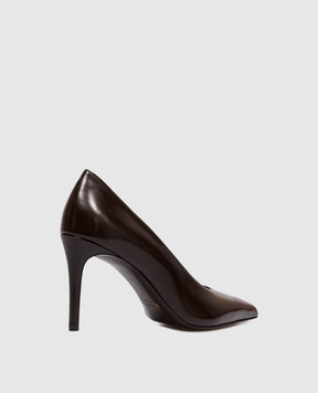 Khaite Jett D'Orsay brown leather shoes F2040943