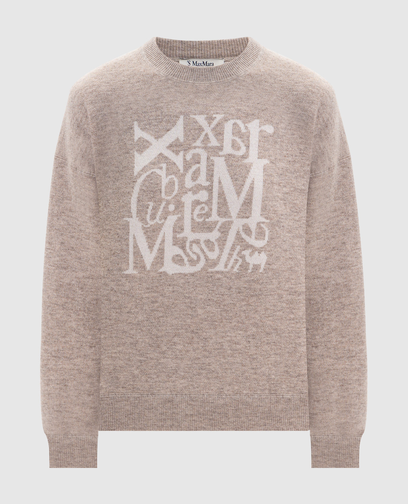 

Beige SMMFLIPPER wool and cashmere sweater with logo Max Mara
