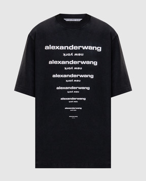 Alexander Wang Black T-shirt with contrast logo UCC3261924w