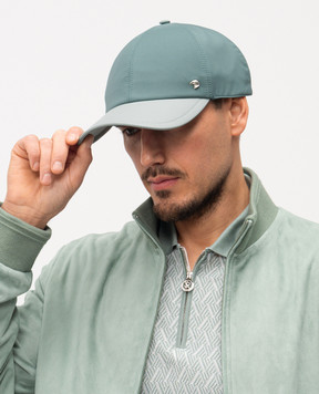 Stefano Ricci Green combination cap with emblem MCV61NV15EPL001H