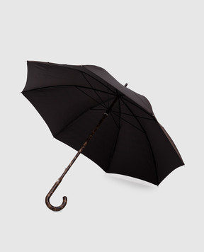Pasotti Brown checked cane umbrella OMITUO142MILFORD