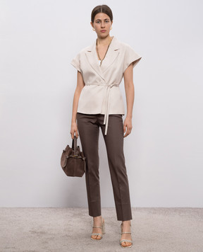 Peserico White short-sleeved jacket S03036A01955