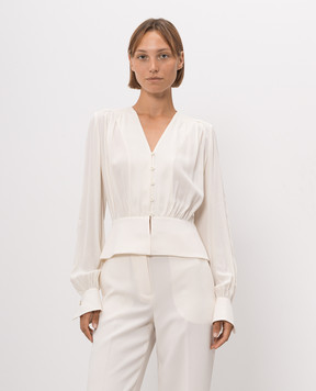 Twinset Ivory blouse with drape 262TP2434