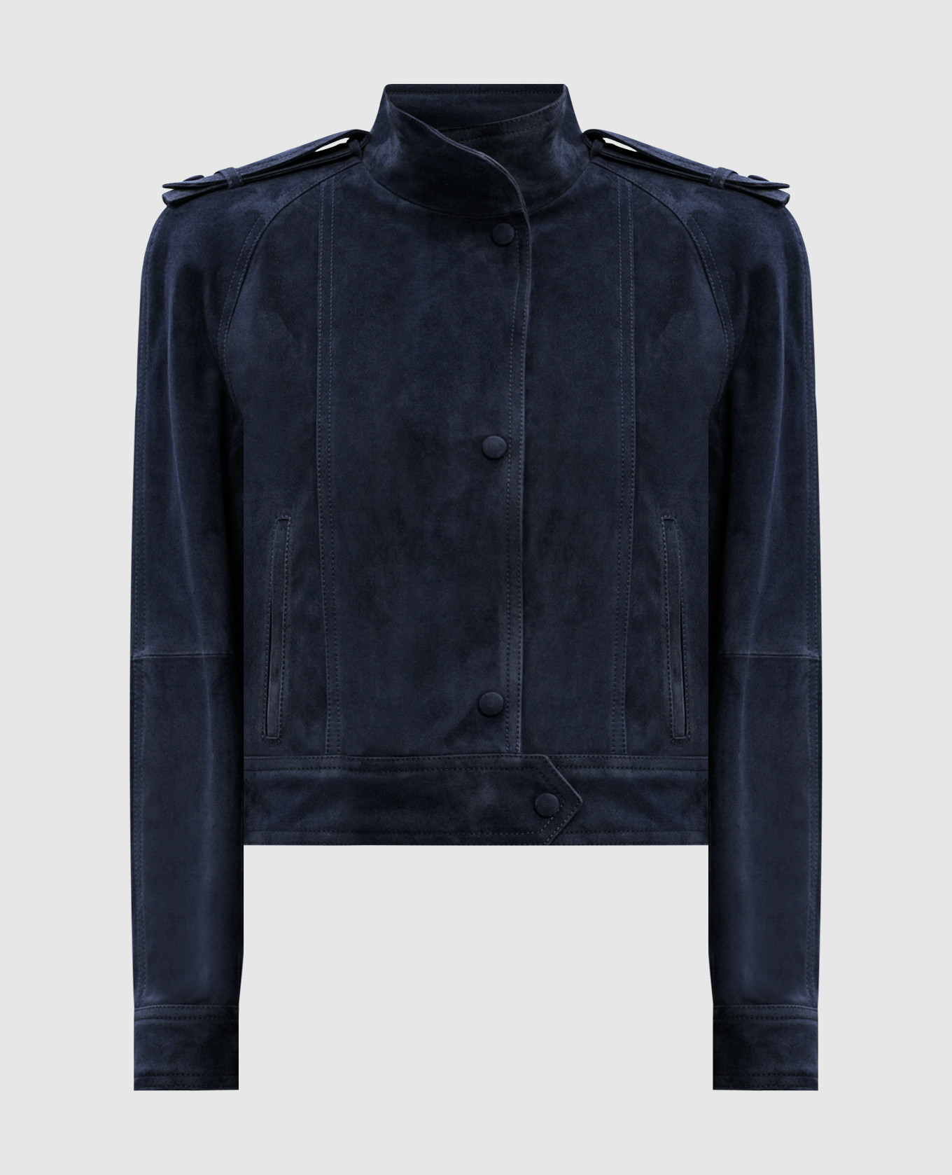 

Blue suede jacket with accent shoulders Babe Pay Pls