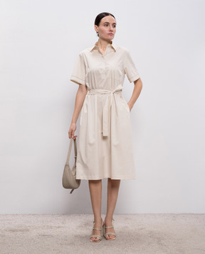 Peserico White shirt dress with monil chain A0253901979