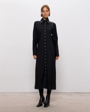 Khaite Ivanna black silk shirt dress 5643385