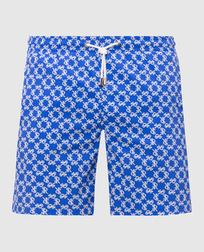 Stefano Ricci Blue monogram print swim shorts M6B6200050B65404
