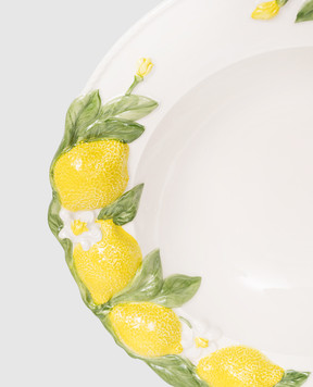 Les Ottomans White ceramic pasta plate Lemon LMN03