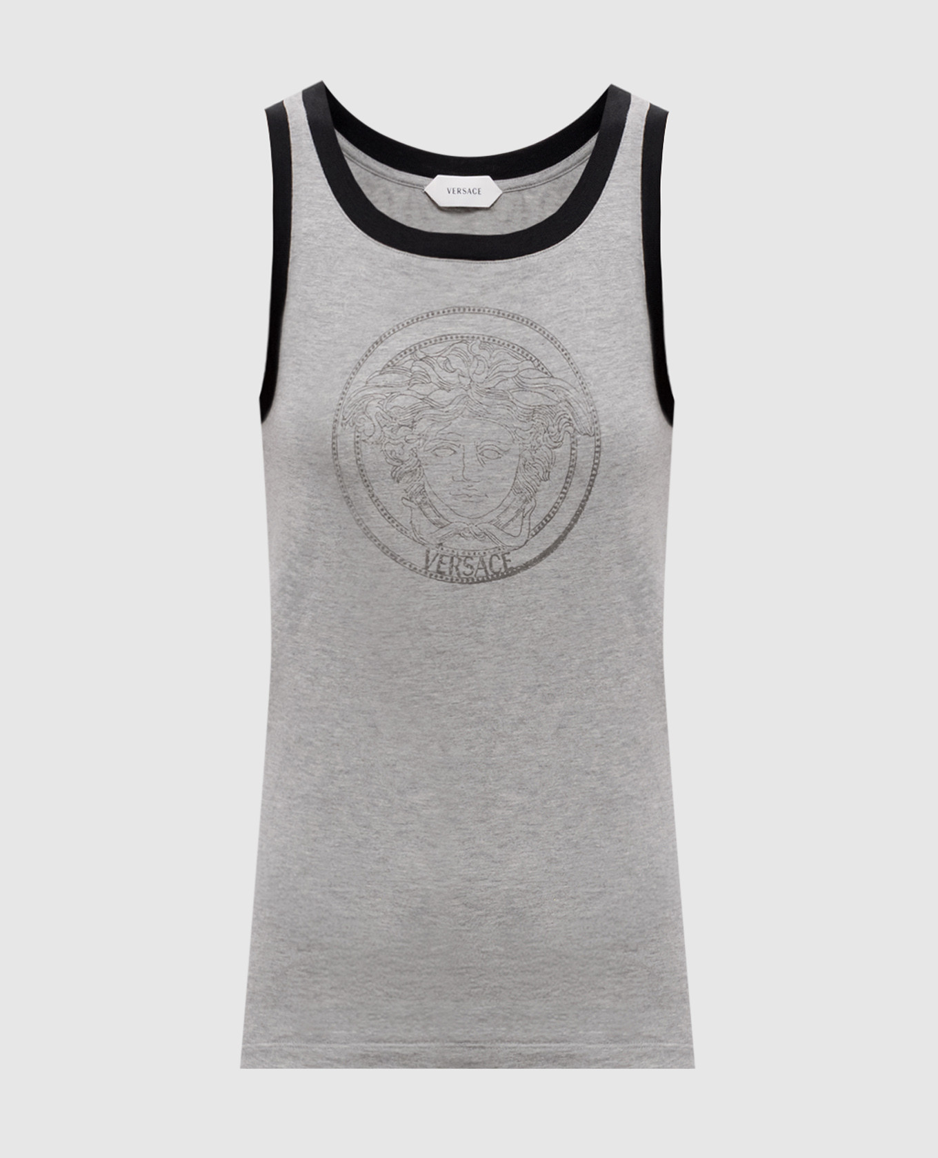 Grey melange T-shirt with print Versace