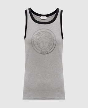 Versace Grey melange T-shirt with print 10260031A18731