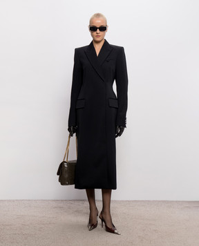 Thierry Mugler Black double-breasted wool coat COM1MA02051020