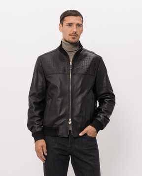 Stefano Ricci Black leather jacket M7J6300200NPSTR6