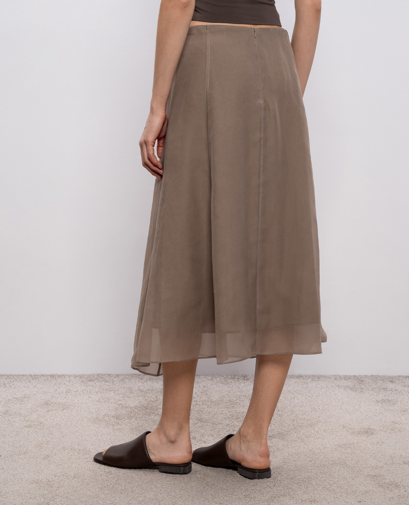 

Brown silk skirt Brunello Cucinelli