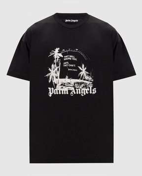Palm Angels Black Statement T-shirt PMAA109S26JER006