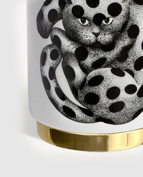 Fornasetti Scented candle - High Fidelity in a porcelain candlestick FPXS2894