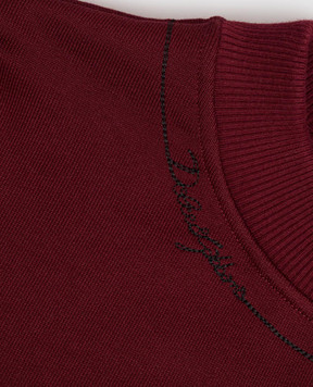 Dolce&Gabbana Children's burgundy sweatshirt with logo embroidery L4JWKDG7QK026