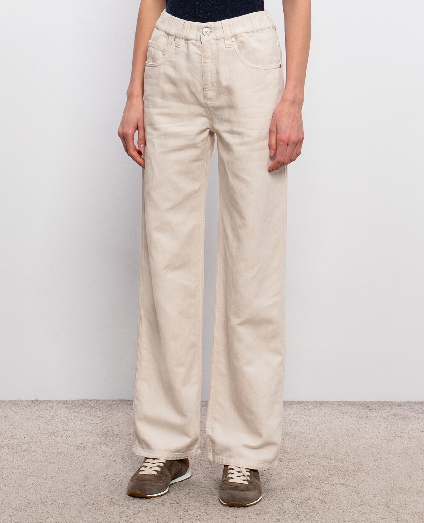 

Beige jeans with linen Brunello Cucinelli