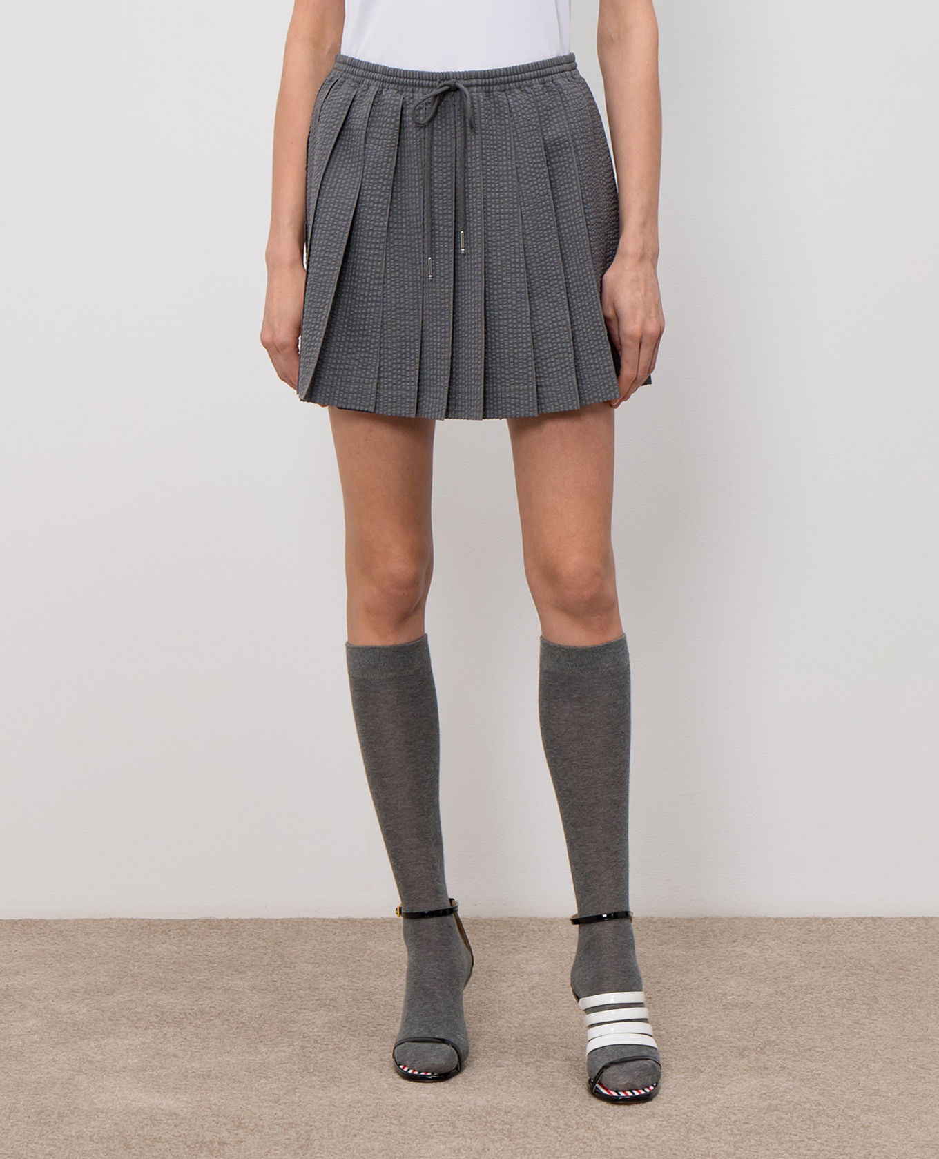 

Gray pleated wool skirt Thom Browne, Grey