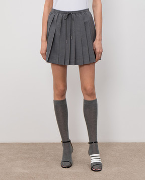 Thom Browne Gray pleated wool skirt FGCA42A06455