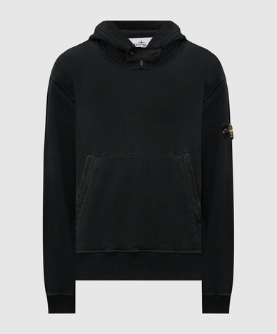 Green hoodie with logo patch
