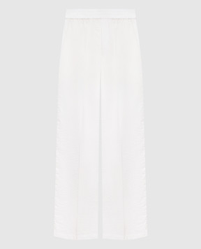 Brunello Cucinelli White trousers with a reaper effect M0F79P9131