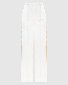 Palm Angels White striped sweatpants PWCJ016F24FAB001