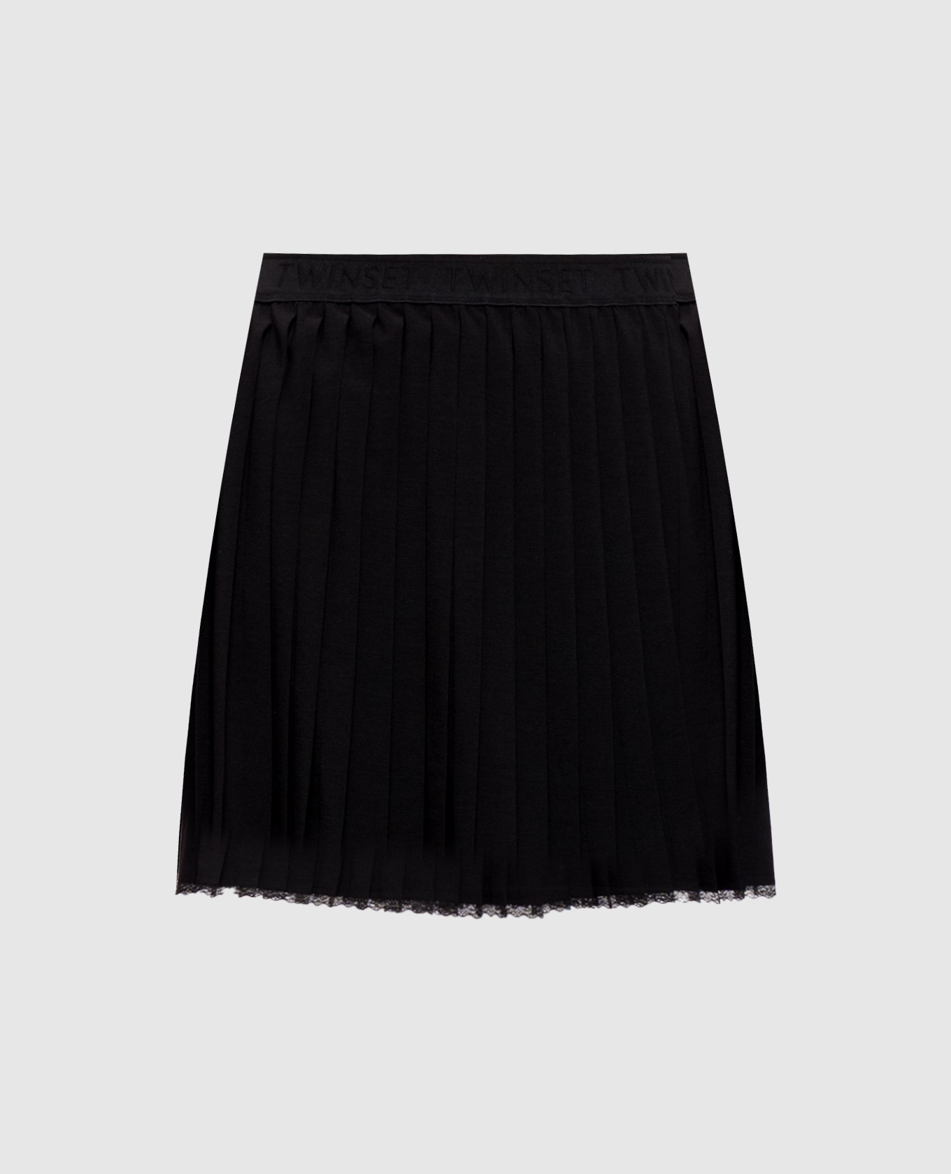 Black pleated skirt with lace