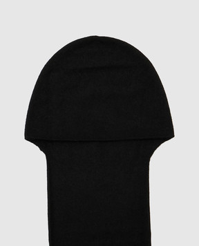 Y`S Yamamoto Black cashmere hooded scarf YWA14194