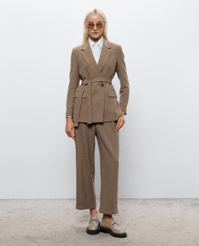 Peserico Brown pants with lurex P0403604314