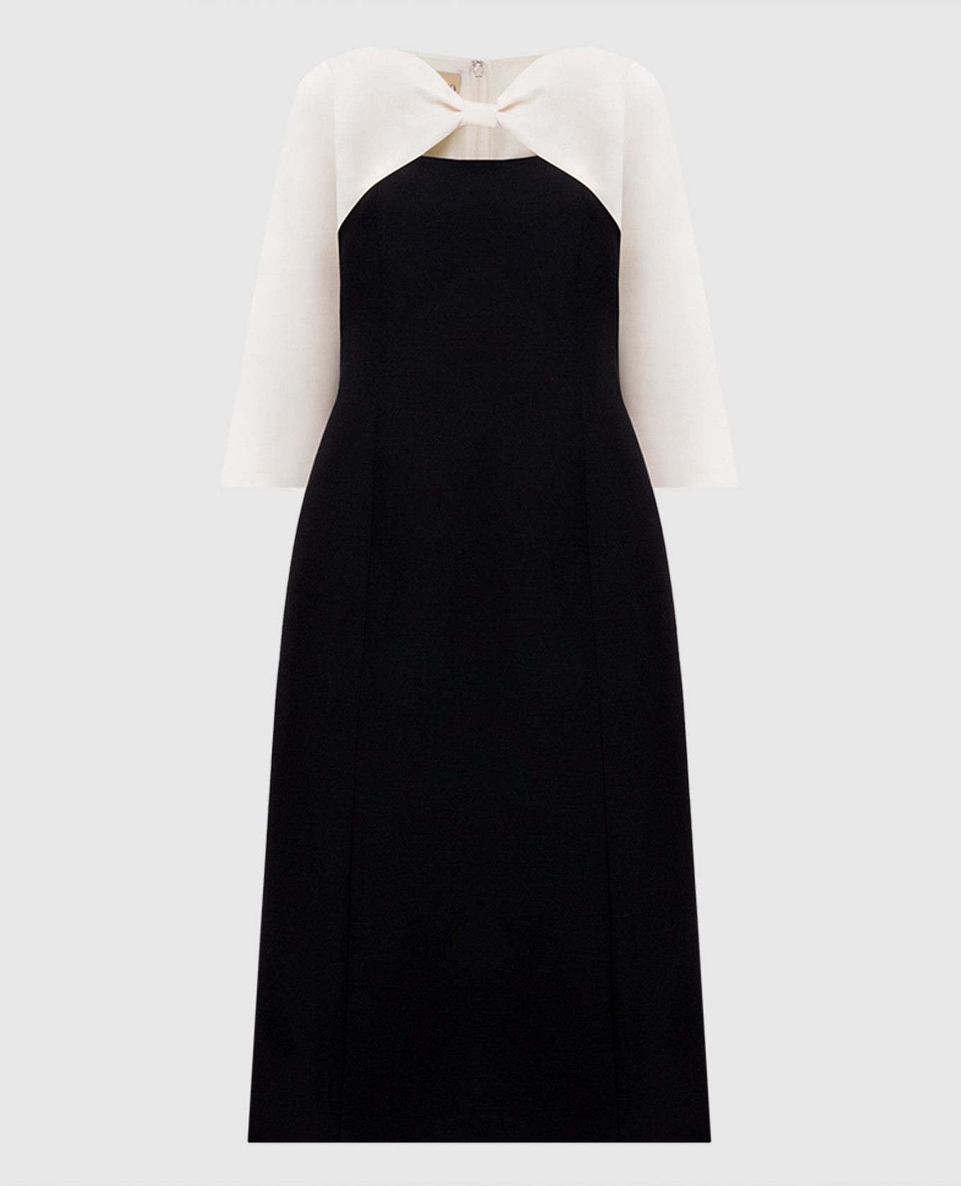 

Black wool and silk midi dress Valentino