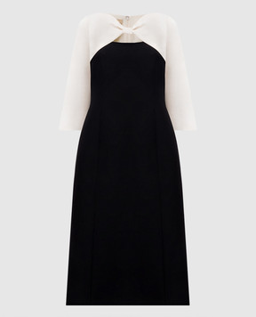 Valentino Black wool and silk midi dress 8B3VAJR01CF