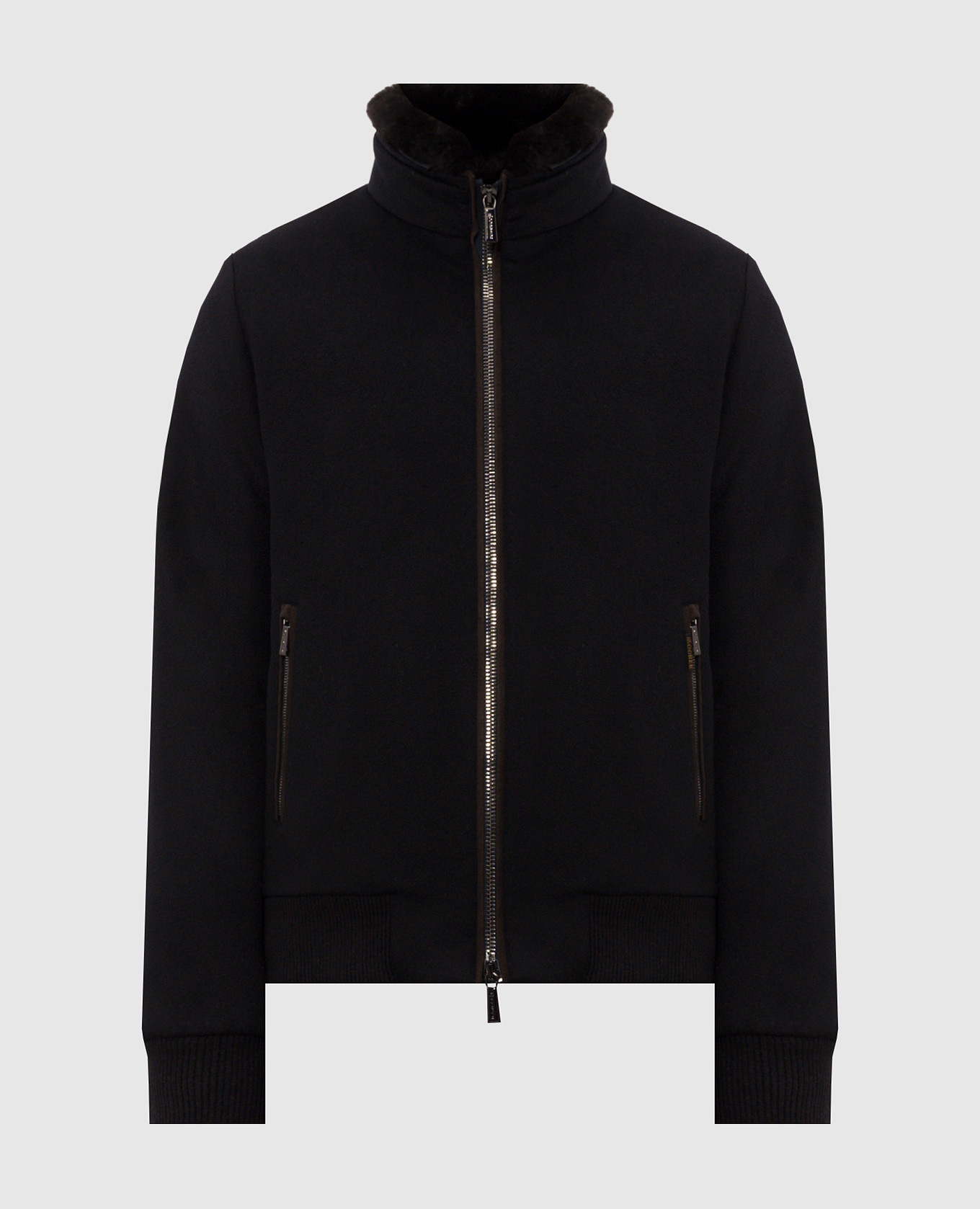 BELLATI navy blue wool and cashmere down jacket