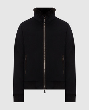 MooRER BELLATI navy blue wool and cashmere down jacket BELLATILE