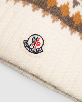 Moncler ENFANT Children's patterned wool and cashmere hat L29513B00009M4281