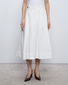 Brunello Cucinelli White skirt with monil chain M0F79G3951