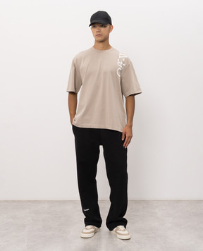 Off-White Beige T-shirt with logo print 44MAA120F26J010
