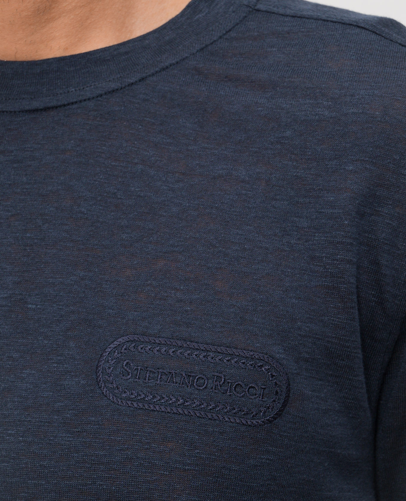 

Blue linen T-shirt Stefano Ricci