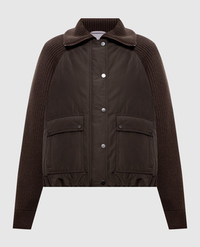 Brunello Cucinelli Brown down jacket with wool and cashmere MH5257294P